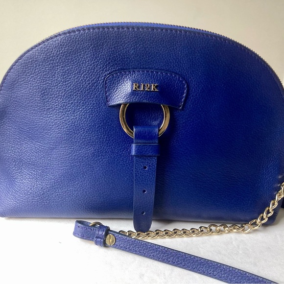 Ri2K crossbody. use as a clutch. electric-blue halfmoon. - Picture 4 of 12